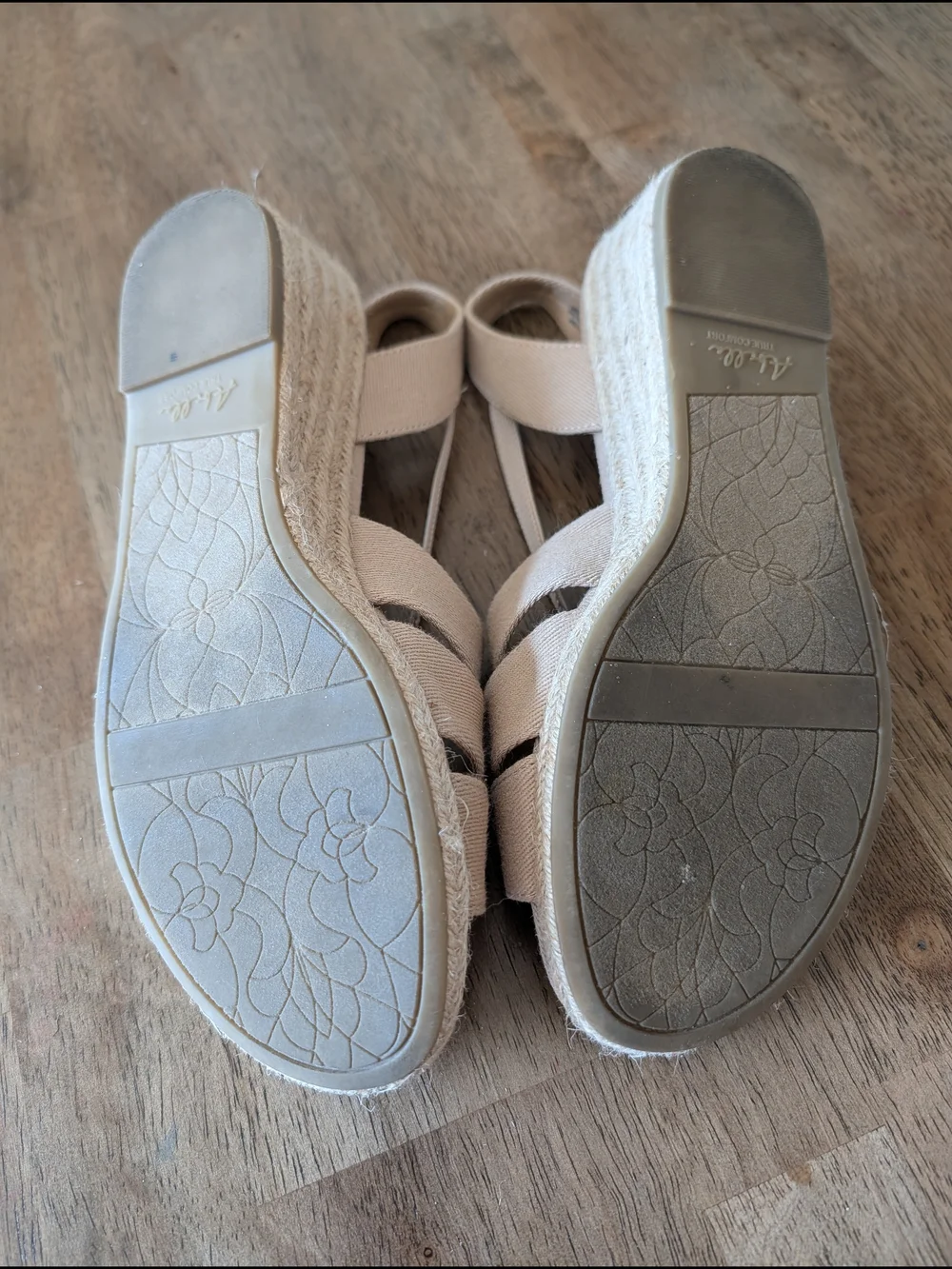 Abella Beige Canvas Slingback Espadrille Wedges